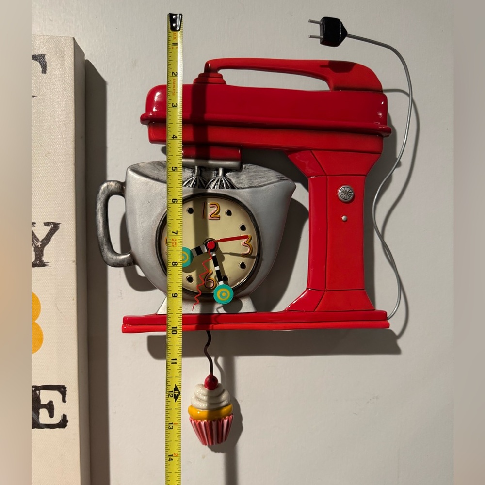 Allen Designs Mixer Kitchen Clock with Cupcake pendulum